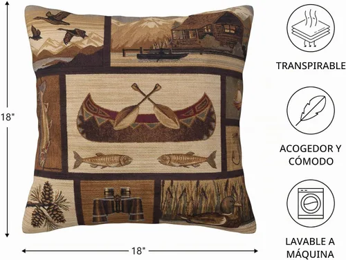 Vista 4 de Juego de 2 fundas de almohada cuadradas de 18x18 pulgadas, fundas de almohada decorativas retro negras estilo rústico para casa, sofá, fundas