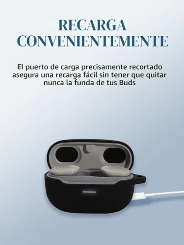 Vista 8 de Funda para JBL Endurance Race TWS True Wireless Sports Earbuds, WUNIAK Soft Silicone Protector, portátil, resistente a los arañazos, a los golpes