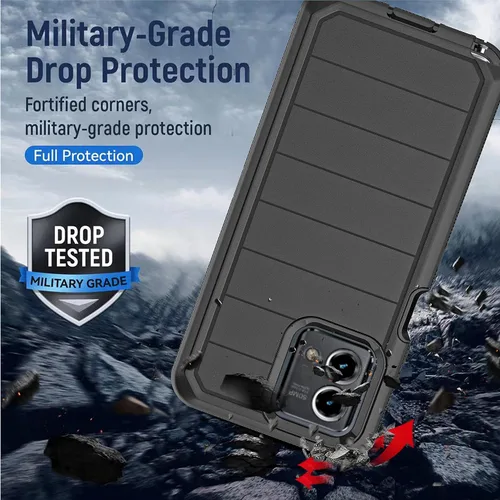 Vista 3 de Funda para Moto G Stylus 5G 2023 (sin protector de pantalla) con funda duradera de 3 capas a prueba de caídas, a prueba de golpes, funda de goma