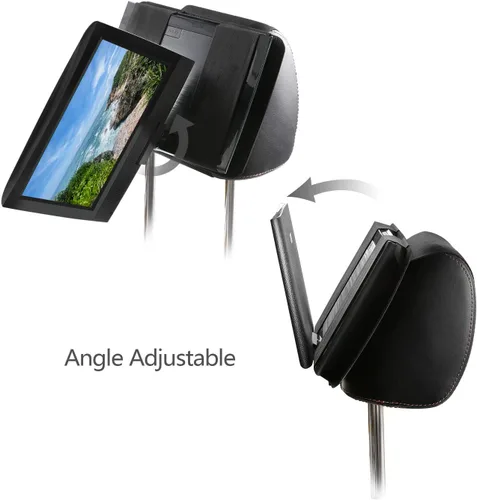 Vista 3 de Qenker - Soporte para reposacabezas para reproductor de DVD, portátil, para montaje en reposacabezas del asiento trasero del coche, para reproductor