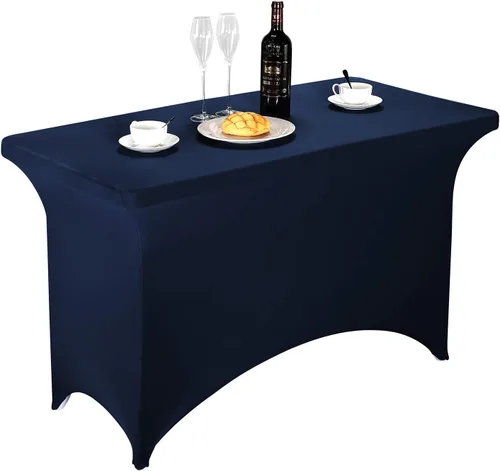 Vista 23 de LZY Mantel de mesa elástico ajustable de elastano para mesa plegable de 4, 6 o 8 pies, mantel rectangular de cóctel, perfecto para fiestas o Manzana