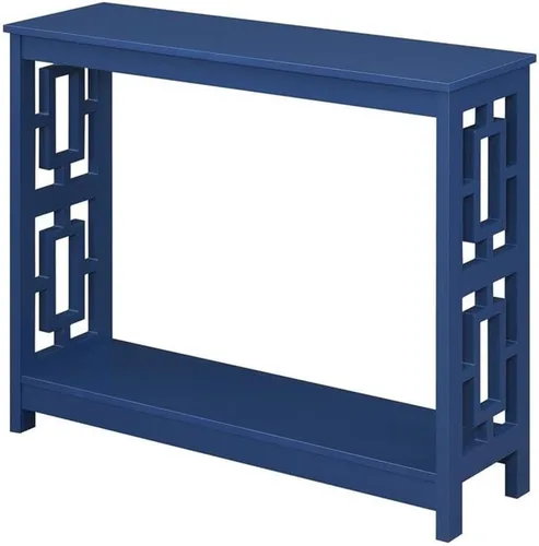 Vista 10 de Convenience Concepts Town - Mesa consola cuadrada con estante, color negro