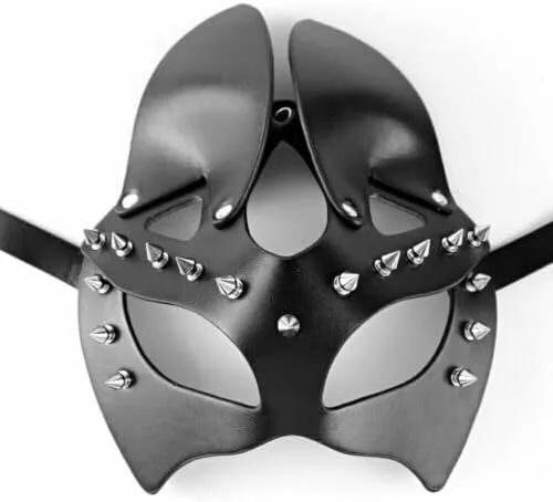 Vista 6 de Mumbobyswim Women Leather Masks Masquerade Party Mask for Cosplay Halloween Costume Accessory