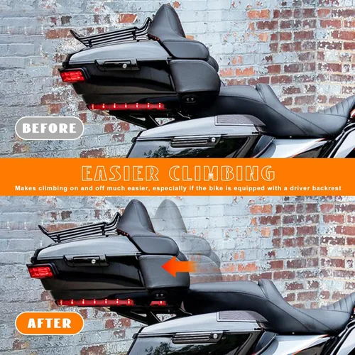 Vista 7 de Kit extensor de equipaje ajustable de 1 a 3 pulgadas, placa de montaje compatible con Harley Touring Electra Glides Road Glides Road Kings Street