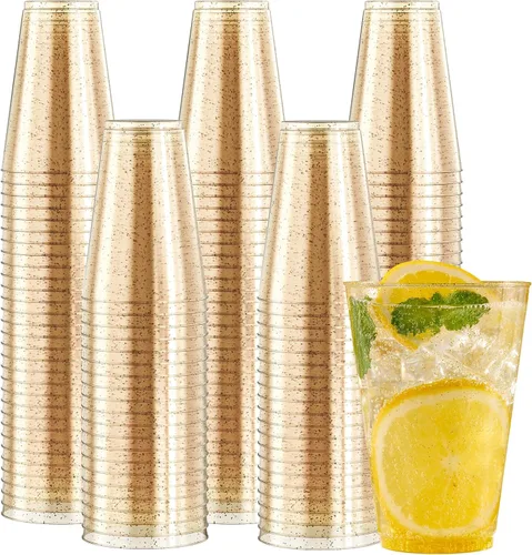 Vista 11 de JOLLY CHEF Vasos de plástico transparente de 12 onzas, paquete de 100 vasos de fiesta resistentes, vasos de plástico desechables para Halloween, día