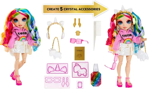 Vista 2 de Rainbow High Creative Crystals Amaya - Muñeca de moda Rainbow 11 de 11 pulgadas con kit para hacer accesorios de cristal, anillo para ti, bricolaje