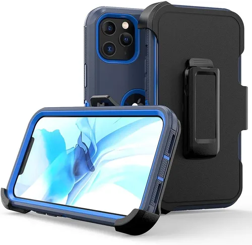 Vista 10 de Funda de teléfono para iPhone 12 Pro Max, resistente, resistente a prueba de golpes, funda protectora con clip para cinturón para Apple iPhone 12