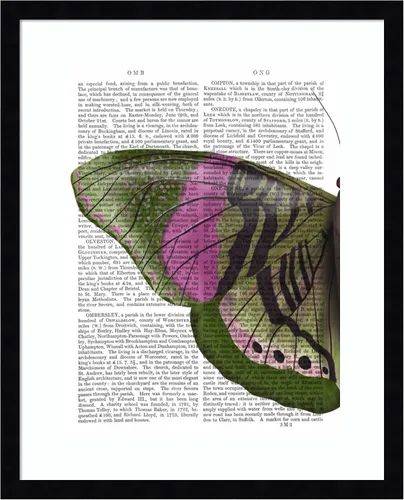 Vista 10 de Amanti Art Fab Funky - Lienzo decorativo para pared, diseño de mariposa en verde y rosa de 24 x 20 pulgadas, arte de pared de animales, decoración