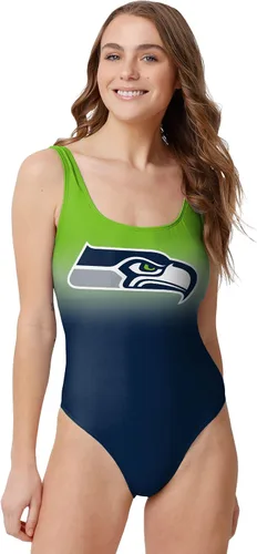Vista 10 de FOCO Traje de baño de una pieza con logotipo del equipo de la NFL para mujer