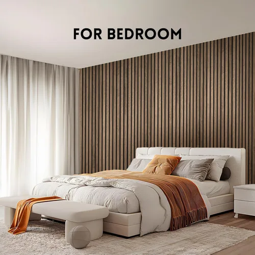 Vista 5 de RITOLLO Paneles de madera para pared de 4.92 x 7.68 pulgadas, paneles acústicos para decoración de pared interior, panel de pared de listones