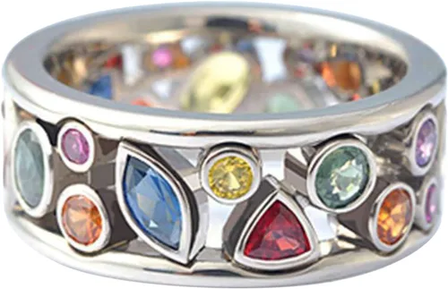 Vista 7 de Xuyuan Crystal Quartz - Multi-Color Hollow s for Women Crystal Jewelry Exquisite Simple Zircon Jewelry Gift for Mom Daughter