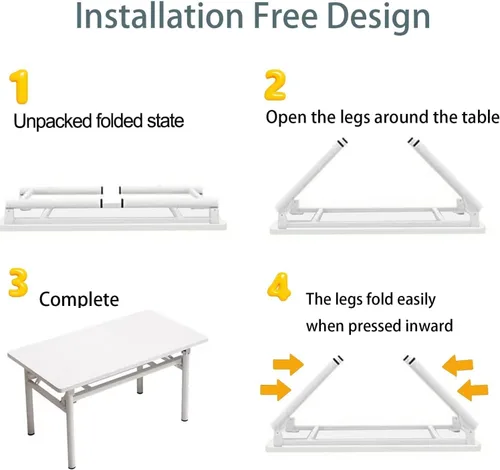 Vista 7 de Folding Desk, 39.4" Foldable Desk for Small Spaces - Space Saving Folding Computer Desk, Portable Compact Design for Home Office, Bedroom, Dorm &