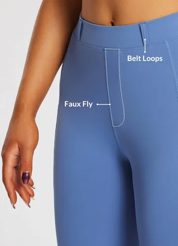 Vista 10 de baleaf Pantalones de equitación para mujer, pantalones ecuestres con parche en la rodilla, mallas de equitación con trabillas para cinturón