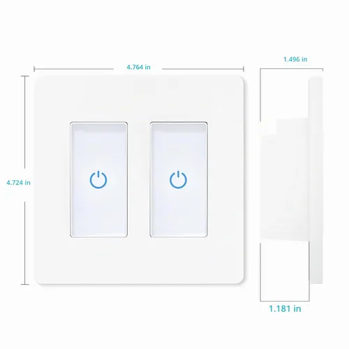 Vista 5 de Milfra Interruptor táctil inteligente de 2 vías, 2 posiciones, blanco, compatible con Alexa y Assistant, no requiere concentrador
