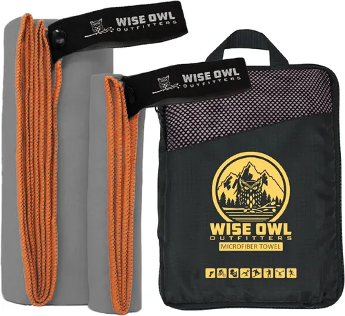 Vista 12 de Wise Owl Outfitters Microfiber Camping Towel - Quick Dry Towel for Travel, Backpacking, Hiking, Beach, Gym & Yoga - Compact, Fast Drying &