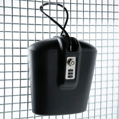 Vista 8 de Caja de seguridad portátil para interiores y exteriores con acceso a llave y combinación (negro)