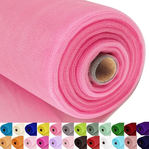 Vista 42 de Rollos de tela de tul, 54 pulgadas por 10 yardas (30 pies), cinta de tul para decoración de fiestas de boda, rollo de tela transparente en bobina