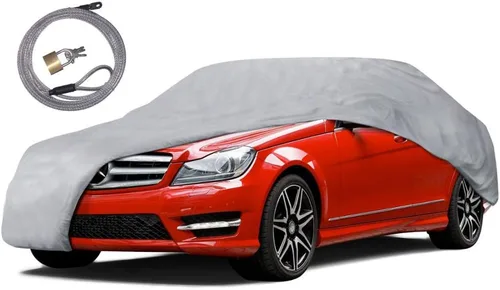 Vista 2 de Motor Trend Auto Armor - Funda universal para coche a prueba de clima, resistente a los rayos UV, resistente al agua (gris) (para hasta 157 pulgadas)