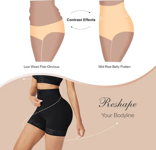 Vista 3 de FeelinGirl Braga moldeadora de cuerpo para mujer con control de abdomen y cierre de cremallera de gancho