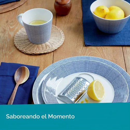 Vista 5 de Royal Doulton Pacific - Platos llanos con patrones mixtos, 11.4 pulgadas, azul/blanco, juego de 6