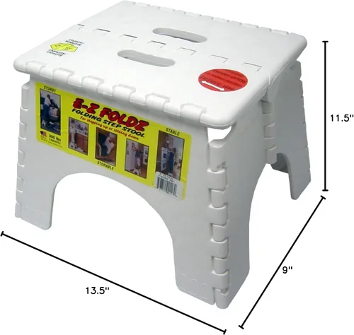 Vista 2 de B&R Plastics Taburete EZ Foldz blanco 101-6