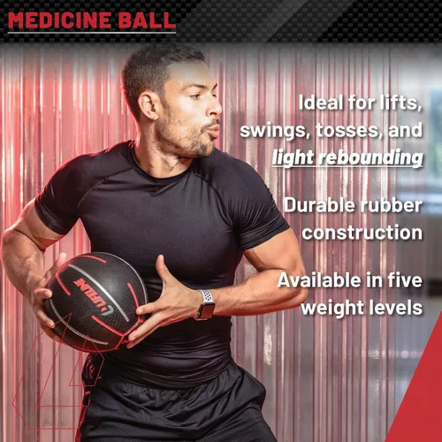 Vista 4 de Lifeline Fitness Balón medicinal - Entrenamiento de fuerza y estabilidad corporal total, antideslizante, rebote ligero, superficie texturizada