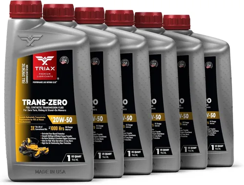 Vista 11 de TRIAX Trans Zero 20W-50 Aceite de transmisión hidrostático totalmente sintético para cortacésped de giro cero (1 galón)