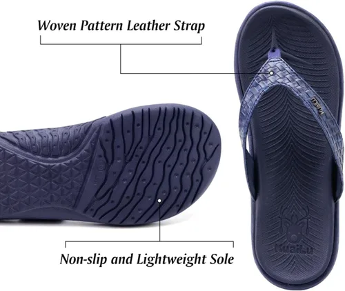 Vista 4 de KuaiLu - Sandalias para mujer, cómodas, buenas para fascitis plantar, buen soporte del arco, estilo pata de gallo, para interior o exterior en verano