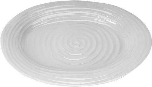 Vista 3 de Portmeirion Sophie Conran - Bandeja ovalada de celadón de 14.5 pulgadas, hecha de porcelana, apta para lavavajillas y microondas, complemento