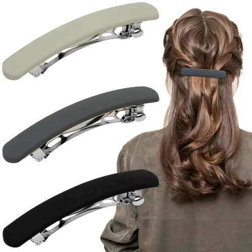 Vista 11 de ATODEN Pinzas para el cabello, 4 pasadores franceses mate neutros para cabello fino y fino, horquillas para el cabello y accesorios para mujeres