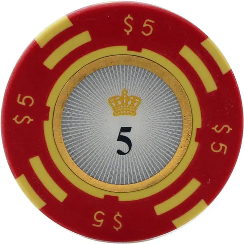 Vista 4 de Versa Games Crown Casino - Fichas de póquer de arcilla en 0.48 oz de peso, paquete de 50 (negro)