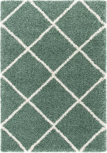 Vista 66 de SAFAVIEH Hudson Shag Collection - Alfombra decorativa de 2 x 3 pies, color beige y marfil, diseño moderno de enrejado, no desprende pelusa