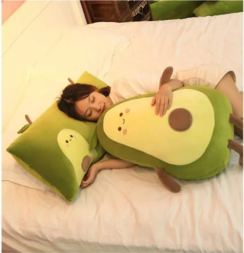 Vista 4 de OUKEYI Almohada de peluche suave de fruta de aguacate de 18 pulgadas, regalo para niños, niñas, niños y amigos, el mejor regalo para niños de Navidad
