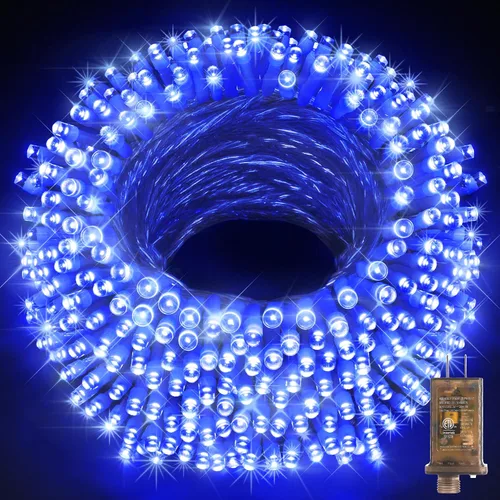 Vista 24 de KNONEW Guirnalda de luces de Navidad para interiores, 60 pies, 180 luces LED impermeables para exteriores, 8 modos de iluminación, función