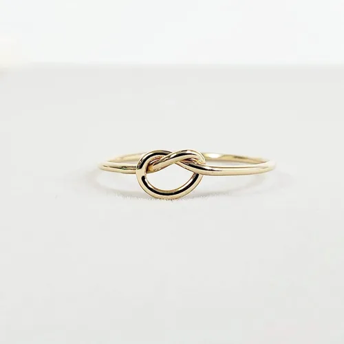 Vista 3 de 14k Solid Gold Stacking Knot Ring