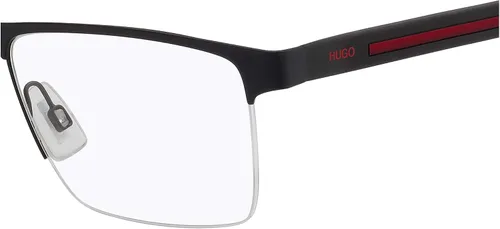 Vista 3 de Marco Hugo Boss (HG-1066 BLX) Acetato - Metal Negro Mate - Rojo Oscuro