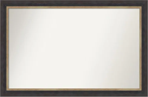 Vista 368 de Amanti Art Espejo personalizado, espejo de baño negro Astor, espejo de pared o espejo de tocador de baño sobre el fregadero (25 x 25 pulgadas)