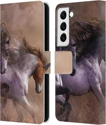 Vista 144 de Head Case Designs Officially Licensed Laurie Prindle A Morgan Christmas Western Stallion Leather Wallet Case Compatible with Samsung Galaxy A07 4G