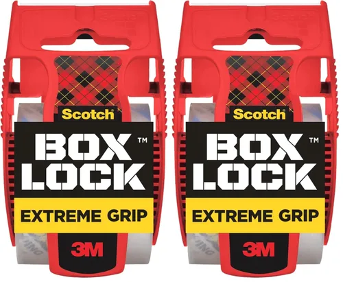 Vista 11 de Cinta de embalaje Scotch Box Lock, cinta de embalaje transparente, cinta adhesiva de agarre extremo para cajas de envío navideño, 1.88 pulgadas x