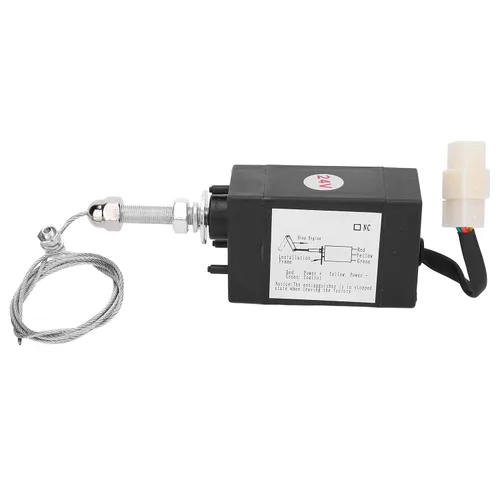 Vista 8 de Solenoid Valve, Disel Engine Solenoid Valve Plastic Normally Open Stop Controller DC24V Shut Off Stop, Automotive Starter Solenoids