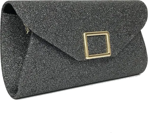 Vista 4 de sioglam Bolso de mano de noche con purpurina para mujeres y niñas, bolsa de baile de graduación, cóctel, fiesta, boda, noche