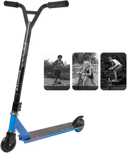 Vista 8 de Trampolines WRRAC, patinete de acrobacias completo, patinete de truco, ligero, de alto impacto, ruedas de 3.937 in, marco ligero, tanto