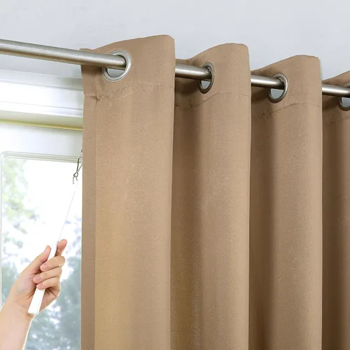 Vista 117 de Sun Zero Easton - Cortina opaca con ojales, ahorro de energía, 40 x 63 pulgadas, cebada
