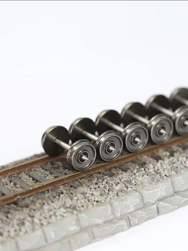 Vista 7 de 24pcs HO Escala 36 "Ruedas de Metal 1:87 Metal DC Ruedas Ejes de Metal C8721