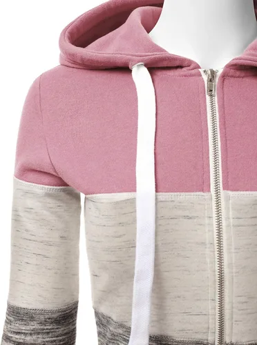 Vista 4 de Doublju - Chaqueta ligera y delgada con capucha y cremallera para mujer de talla extragrande