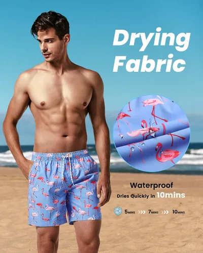 Vista 4 de maamgic Mens Slim Fit Swim Shorts Swim Trunks 7 inch Quick Dry Mens Bathing Suits with Mesh Lining