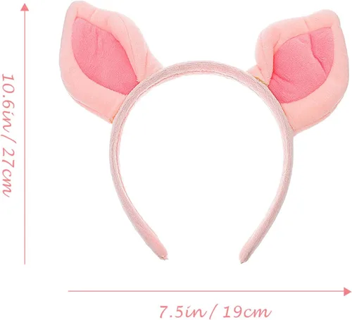Vista 9 de Amosfun Diadema de orejas de cerdo de felpa, disfraz de animal, accesorio de fiesta de Halloween, para niños y adultos