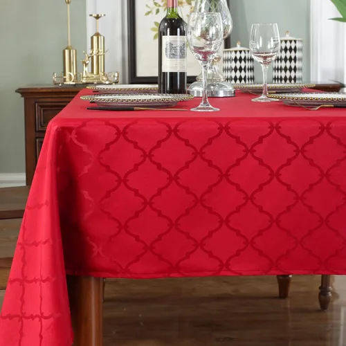Vista 11 de Mantel Sastybale antiarrugas y resistente a las manchas, de tela, rectangular, para mesa de comedor o decoración de fiesta, cubierta de trapo