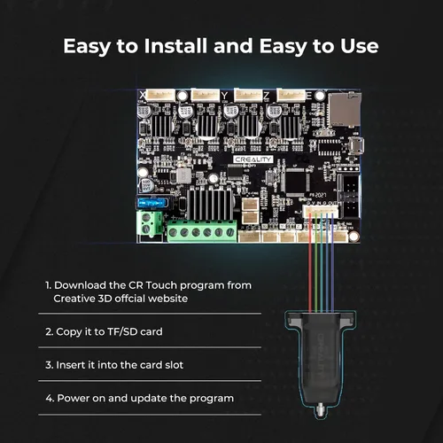 Vista 7 de Kit oficial de nivelación automática Creality CR Touch, kit de sensor de nivelación automática de cama para impresoras 3D para Ender 3/Ender 3