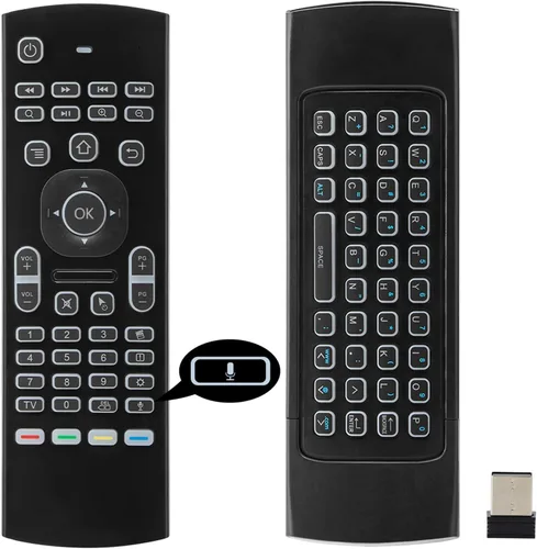 Vista 10 de Control remoto MX3 Air Mouse, 2.4G multifuncional mini teclado inalámbrico Air Mouse remoto para Android Smart TV Box, 3-Gyro y 3-Gsensor, proyector